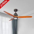 Natural Wood Blade AC Inverter Remote LED Ceiling Fan For Home Hotel