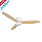Dimmable 5 Speed 52in LED Ceiling Fan With 3 Solid Wood Blades