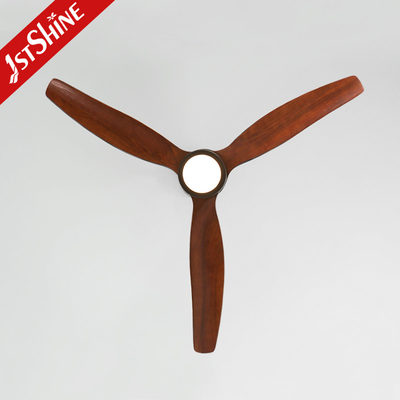 Natural Wood Blade AC Inverter Remote LED Ceiling Fan For Home Hotel