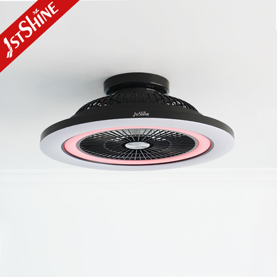Bedroom Bladeless Fan With RGB Light Smart APP Black Modern Small Size Multicolor