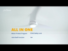 Quạt trần yên tĩnh Màu trắng Quạt ABS hiện đại Quạt trần Led Dc có điều khiển từ xa