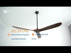 Quạt trần gỗ đặc 70 inch 3 có điều khiển từ xa Động cơ DC yên tĩnh