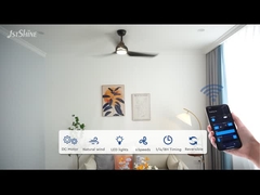 52 inch Đen điều khiển từ xa dẫn quạt trần Abs Blade Whisper-Quiet Motor