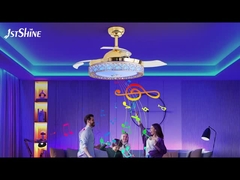 Thay đổi màu sắc 3000K Lửa quạt trượt trần cho phòng ngủ khách sạn