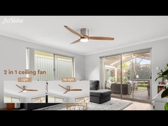 2 trong 1 quạt trần với trần thấp từ xa Blades gỗ rắn với đèn LED