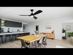 2in1 quạt trần với động cơ DC ánh sáng tốc độ cao quạt thông minh đen