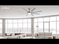 64 Inch Brush Nickel Ceiling Fan Với Ánh sáng có thể tắt tốc độ cao