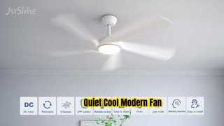Quạt trần màu trắng yên tĩnh Đèn LED 52 inch hiện đại