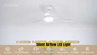 Đèn LED quạt trần màu trắng hiện đại 52 inch