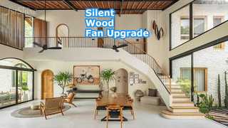 Quạt trần gỗ đen 52 inch Động cơ DC im lặng