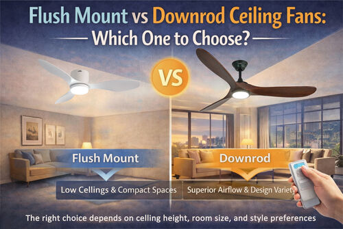 Tin tức công ty mới nhất về Quạt trần Flush Mount vs Downrod: chọn cái nào?