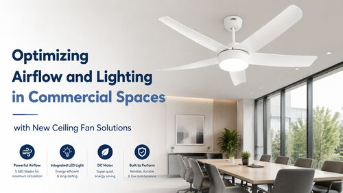 Tin tức công ty mới nhất về Tối ưu hóa luồng không khí và ánh sáng trong không gian thương mại với các giải pháp quạt trần mới