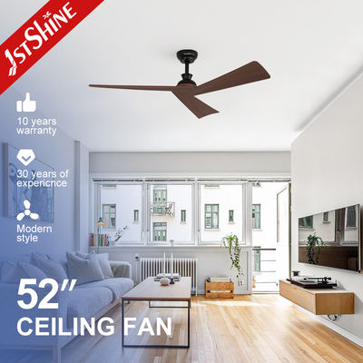 Chất lượng  Lower Noise Sleek Black Ceiling Fan with Dark Wood Grain Blades and Remote Control Switch Type nhà máy