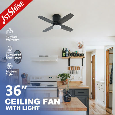 Giá tốt. 36 Inch Modern Led Invisible Ceiling Fan Mini 4 Plywood Blades Low Profile Dimming Light trực tuyến