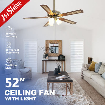 Giá tốt. Classic Antique Brass Ceiling Fan With Light Pull Chain AC Motor 5 Mdf Blade (Động cơ chuyển động xoắn ốc 5 Mdf Blade) trực tuyến