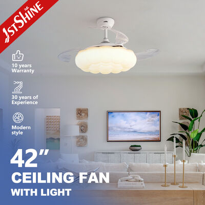 Chất lượng Quạt trần có đèn LED có thể thu gọn 42 inch với đèn LED có thể điều chỉnh độ sáng và động cơ DC không gây tiếng ồn nhà máy