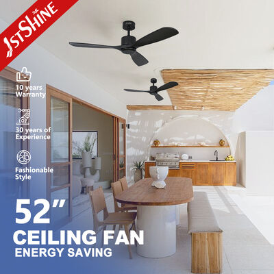 Giá tốt. 52 inch Black Solid Wood Blades Ceiling Fan với động cơ DC yên tĩnh và điều khiển từ xa trực tuyến