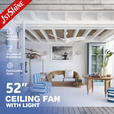 Giá tốt. 52 Inch Modern White Plastic Ceiling Fan với ABS Blades và Quiet DC Motor Integrated LED Light trực tuyến