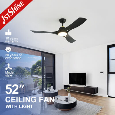 Chất lượng Quạt trần LED SAA Đen Nhựa 52 inch Hiện đại với Động cơ DC và Hỗ trợ Thiết bị Thông minh nhà máy