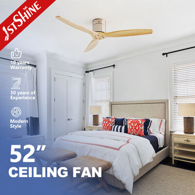 Chất lượng Fan trần gỗ rắn 52 inch với động cơ DC và điều khiển từ xa cho nhà, khách sạn và văn phòng nhà máy